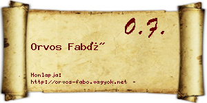 Orvos Fabó névjegykártya